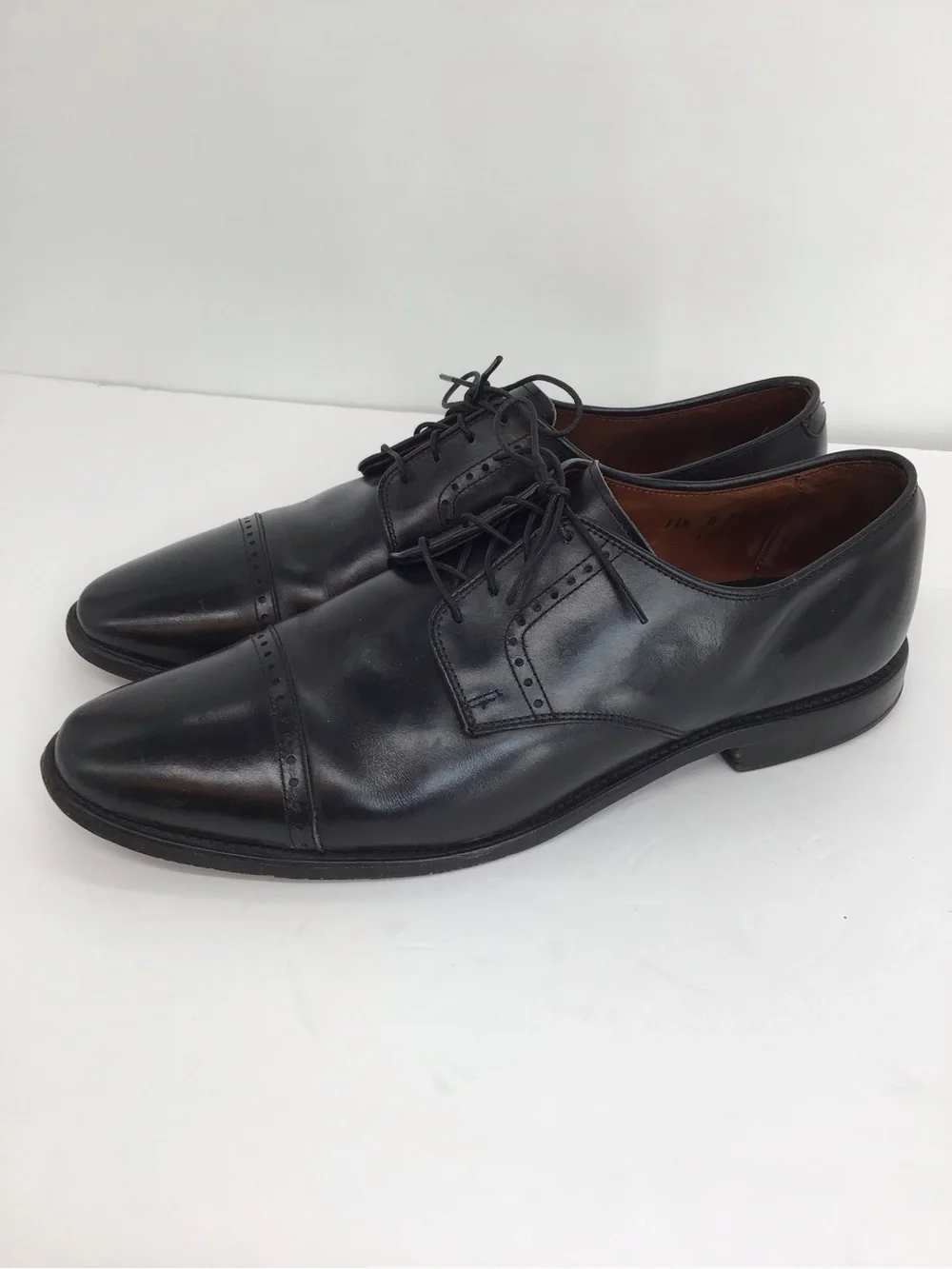 Allan Edmonds Men’s Clifton Calf Leather Cap-Toe Derby Oxfords Black Size 11.5D